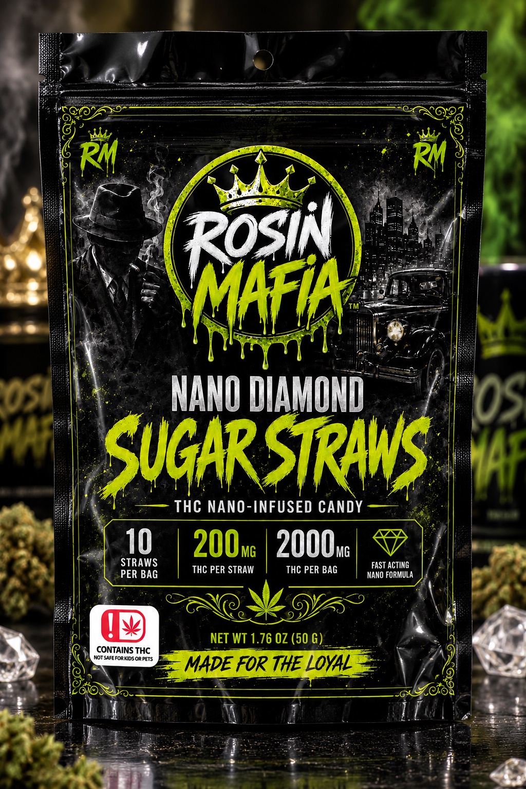 Rosin Mafia Nano Diamond Sugar Straws packaging